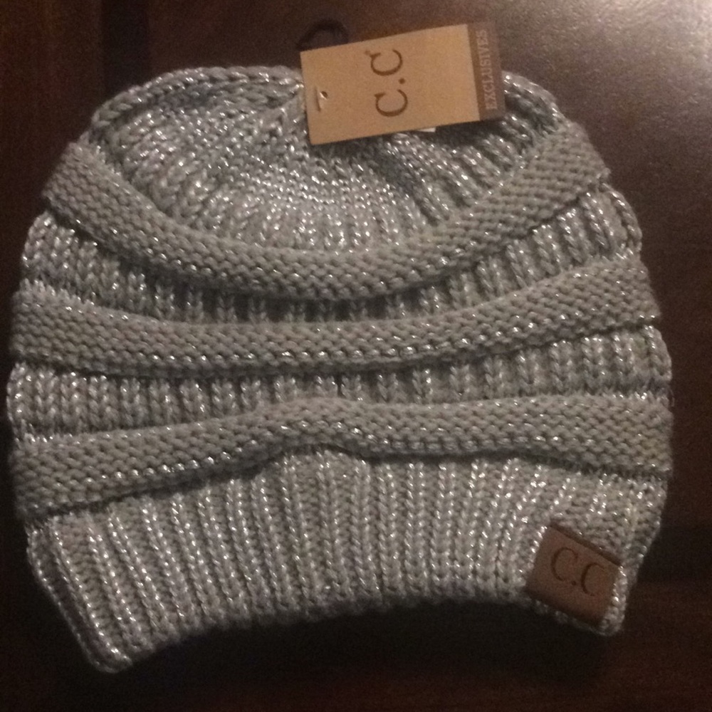 Silver CC beanie